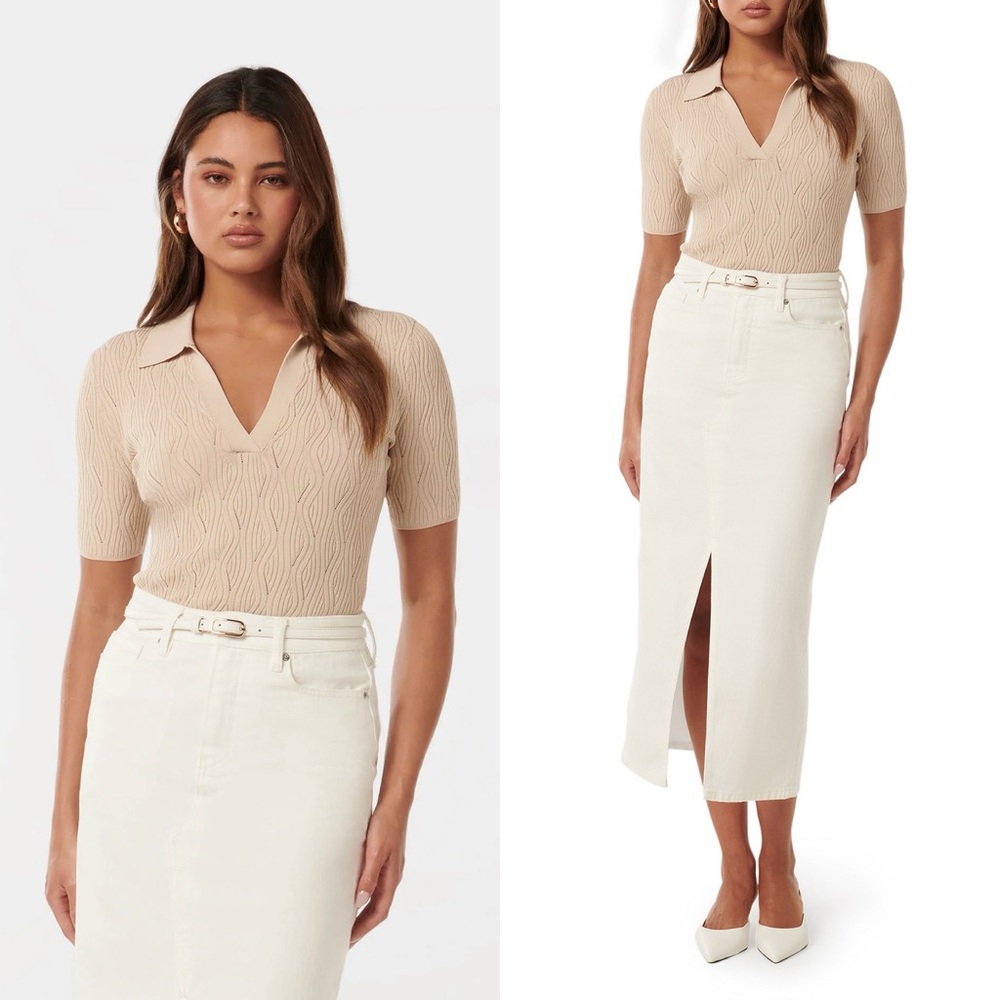 Forever New Paris S/S Textured Knit Top